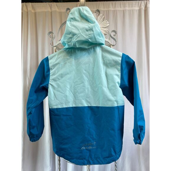 Eddie Bauer Jacket Girl Zip Front Windbreaker with attached Hood Blue XS - Picture 2 of 12